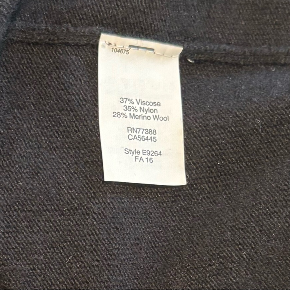 Merino Wool-Blend Black Blouse Top XL - Picture 6 of 7